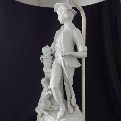 Two Porcelain Bisque Figural Table Lamps (GB-BBL)