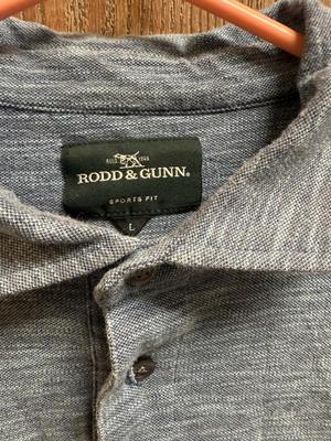 Men’s size L Sports Fit Rodd & Gunn Polo Shirt Blue Gray