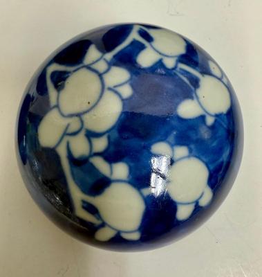 Chinese Porcelain Blue & White Hawthorne Prunus Cracked Ice Vase Ginger Jar