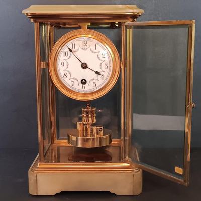 LOT 273: Marble and Metal Case German Anniversary Clock