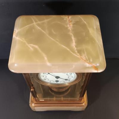 LOT 273: Marble and Metal Case German Anniversary Clock