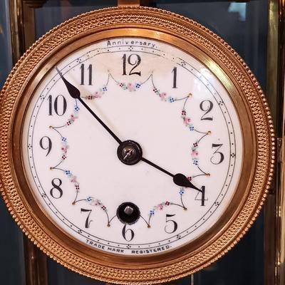 LOT 273: Marble and Metal Case German Anniversary Clock