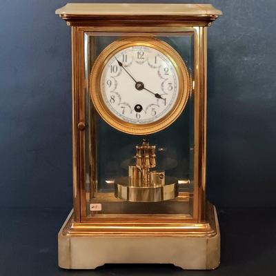 LOT 273: Marble and Metal Case German Anniversary Clock