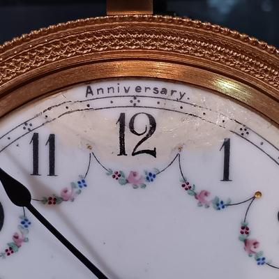 LOT 273: Marble and Metal Case German Anniversary Clock