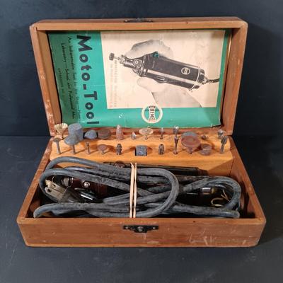 LOT 275: Right Angle Iron (4"x5"x3-3/4"), 6lbs Anvil, Vintage Dremel Moto-Tool & More