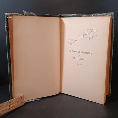 LOT 279: Personal Memoirs of Ulysses S. Grant 1885 Volumes I & II with Altsheler's The Star of Gettysburg 1915