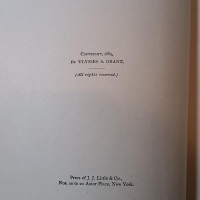 LOT 279: Personal Memoirs of Ulysses S. Grant 1885 Volumes I & II with Altsheler's The Star of Gettysburg 1915
