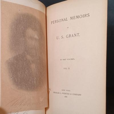 LOT 279: Personal Memoirs of Ulysses S. Grant 1885 Volumes I & II with Altsheler's The Star of Gettysburg 1915