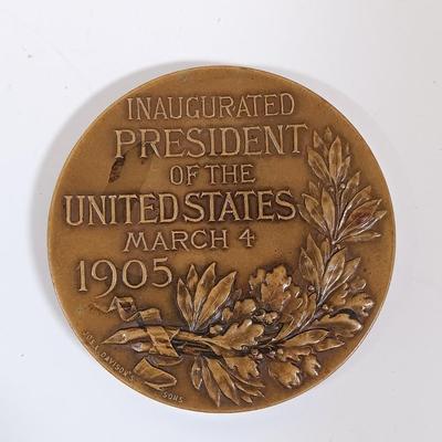 LOT 280: Set of (9) Metal Medallions- FDR, Calvin Coolidge, Warren Harding & More