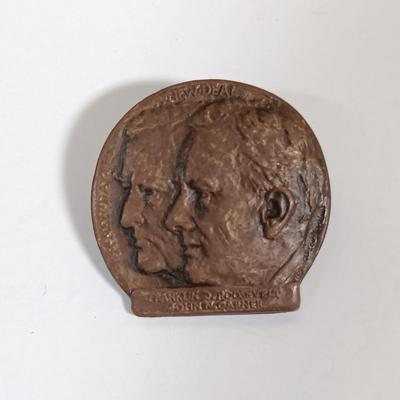 LOT 280: Set of (9) Metal Medallions- FDR, Calvin Coolidge, Warren Harding & More
