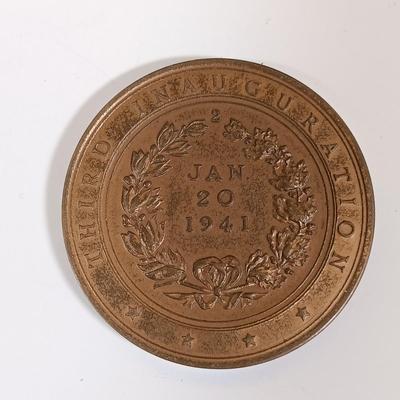 LOT 280: Set of (9) Metal Medallions- FDR, Calvin Coolidge, Warren Harding & More