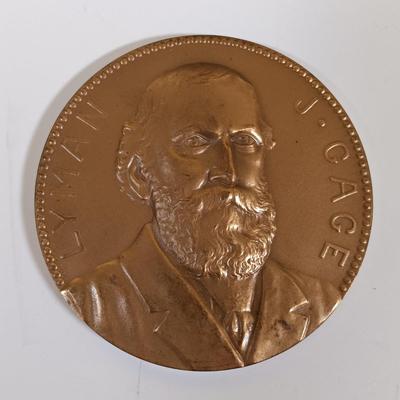 LOT 281: Set of (6) Metal Medallions- Alexander Hamilton, Ogden Mills, Albert Gallatin & More