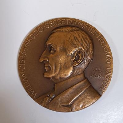 LOT 282: Set of (6) Metal Medallions- John G. Carlisle, George P. Schultz, Leslie M. Shaw & More