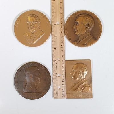 LOT 282: Set of (6) Metal Medallions- John G. Carlisle, George P. Schultz, Leslie M. Shaw & More