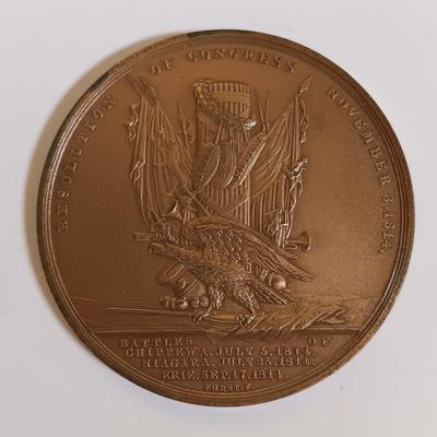 LOT 283: Set of (7) Metal Medallions- Major General Andrew Jackson, Zachary Taylor, Jacob Brown & More