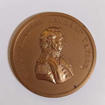 LOT 283: Set of (7) Metal Medallions- Major General Andrew Jackson, Zachary Taylor, Jacob Brown & More