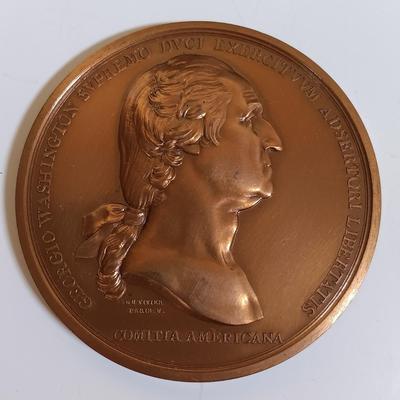 LOT 284: Set of (6) Metal Medallions- Carter Glass, James A. Baker III, George Washington & More