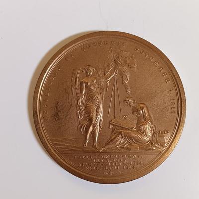 LOT 284: Set of (6) Metal Medallions- Carter Glass, James A. Baker III, George Washington & More