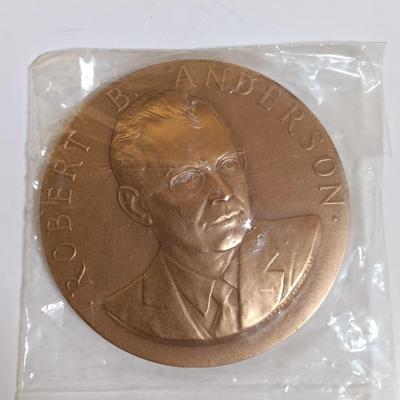LOT 285: Set of (6) Metal Medallions- Henry H. Fowler, Joseph W. Barr & More