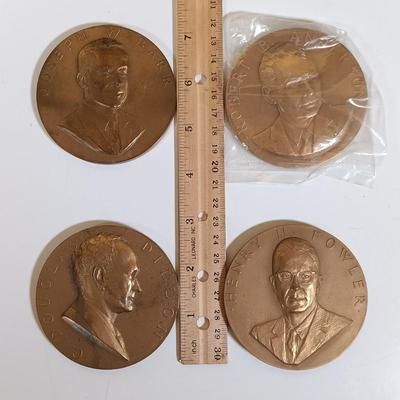 LOT 285: Set of (6) Metal Medallions- Henry H. Fowler, Joseph W. Barr & More