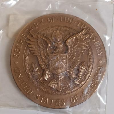 LOT 285: Set of (6) Metal Medallions- Henry H. Fowler, Joseph W. Barr & More