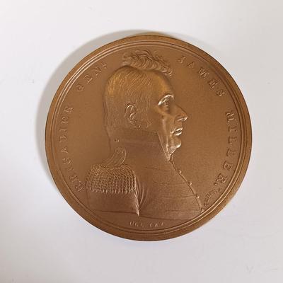 LOT 286: Set of (6) Metal Medallions- George Washington, Winfield Scott, James Miller & More