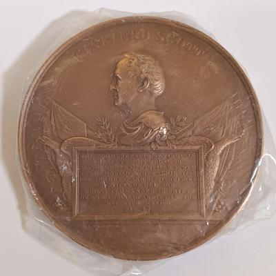 LOT 286: Set of (6) Metal Medallions- George Washington, Winfield Scott, James Miller & More