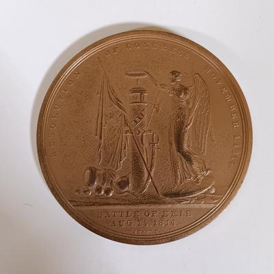 LOT 286: Set of (6) Metal Medallions- George Washington, Winfield Scott, James Miller & More