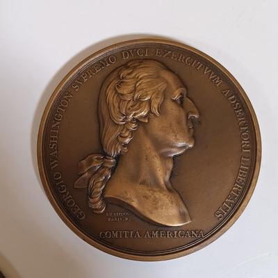 LOT 286: Set of (6) Metal Medallions- George Washington, Winfield Scott, James Miller & More