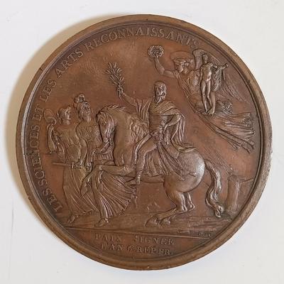 LOT 287: Set of (8) Metal Medallions- Arrival of the English Army in Egypt, Boston, Mass. Evacuation Day & More