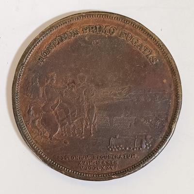 LOT 287: Set of (8) Metal Medallions- Arrival of the English Army in Egypt, Boston, Mass. Evacuation Day & More