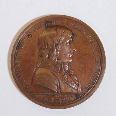 LOT 287: Set of (8) Metal Medallions- Arrival of the English Army in Egypt, Boston, Mass. Evacuation Day & More