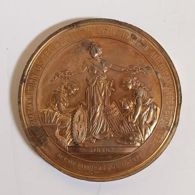 LOT 288: Set of (6) Metal Medallions- Lorraine France, Hundredth Anniversary of American Independence & More