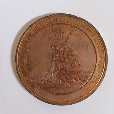LOT 288: Set of (6) Metal Medallions- Lorraine France, Hundredth Anniversary of American Independence & More