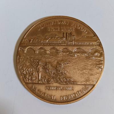 LOT 289: Set of (7) Metal Medallions- Johnstown Flood Memorial, PA State Agricultural Society & More