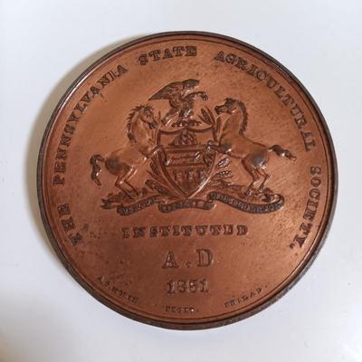 LOT 289: Set of (7) Metal Medallions- Johnstown Flood Memorial, PA State Agricultural Society & More
