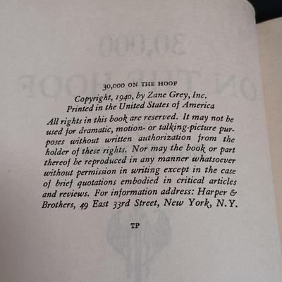LOT 290: P.F. Collier 1930s Zane Grey Novels w/ Lomax' 1910 Cowboy Songs & More