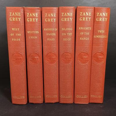 LOT 290: P.F. Collier 1930s Zane Grey Novels w/ Lomax' 1910 Cowboy Songs & More