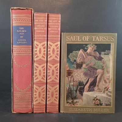 LOT 296: Privately Printed Lucius Apuleius' The Golden Ass, Saul of Tarsus 1906 & The Life of Benvenuto Cellini 2-Volume Set 1906