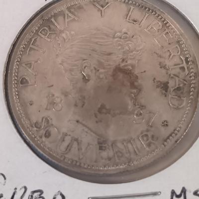 LOT 325: 1897 Cuba 1 Peso Coin & 1915 Cuba 1 Peso Coin