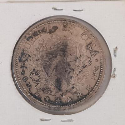 LOT 325: 1897 Cuba 1 Peso Coin & 1915 Cuba 1 Peso Coin