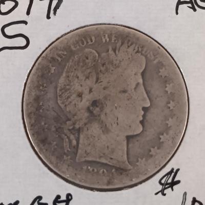 LOT: 326: Morgan Silver Dollar 1921 & Barber Half-Dollar 1894