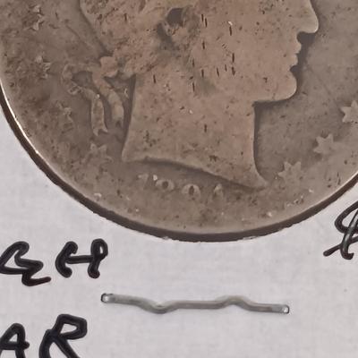 LOT: 326: Morgan Silver Dollar 1921 & Barber Half-Dollar 1894