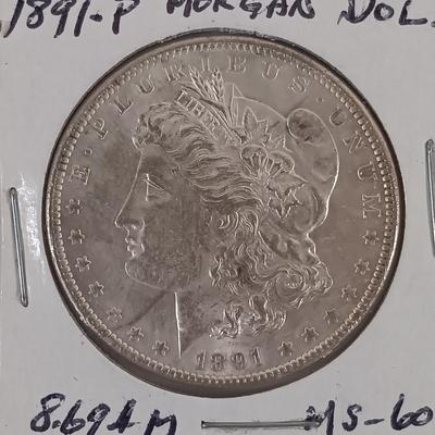 LOT 327: Morgan Silver Dollars 1891 & 1921