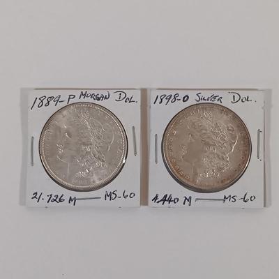 LOT 330: Morgan Silver Dollars 1889 & 1898
