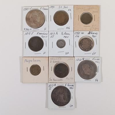 LOT 333: Set of (10) Antique Foreign Coins