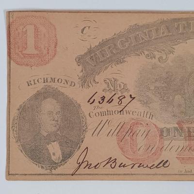 LOT 340: 1862 Richmond, Virginia Confederate Note with $2 Bill silver certificate + more L@@K at repeating serial numbers !