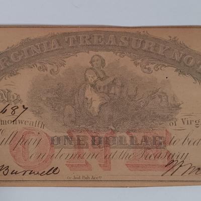 LOT 340: 1862 Richmond, Virginia Confederate Note with $2 Bill silver certificate + more L@@K at repeating serial numbers !