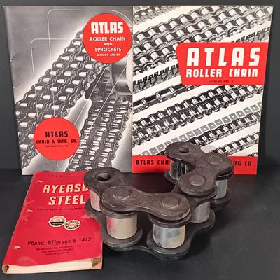 LOT 345: Atlas 200 Roller Chain with Vintage Catalogs