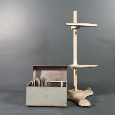 LOT 346: Clockmakers Clock Movement Test Stand w/ Staking Tool Set